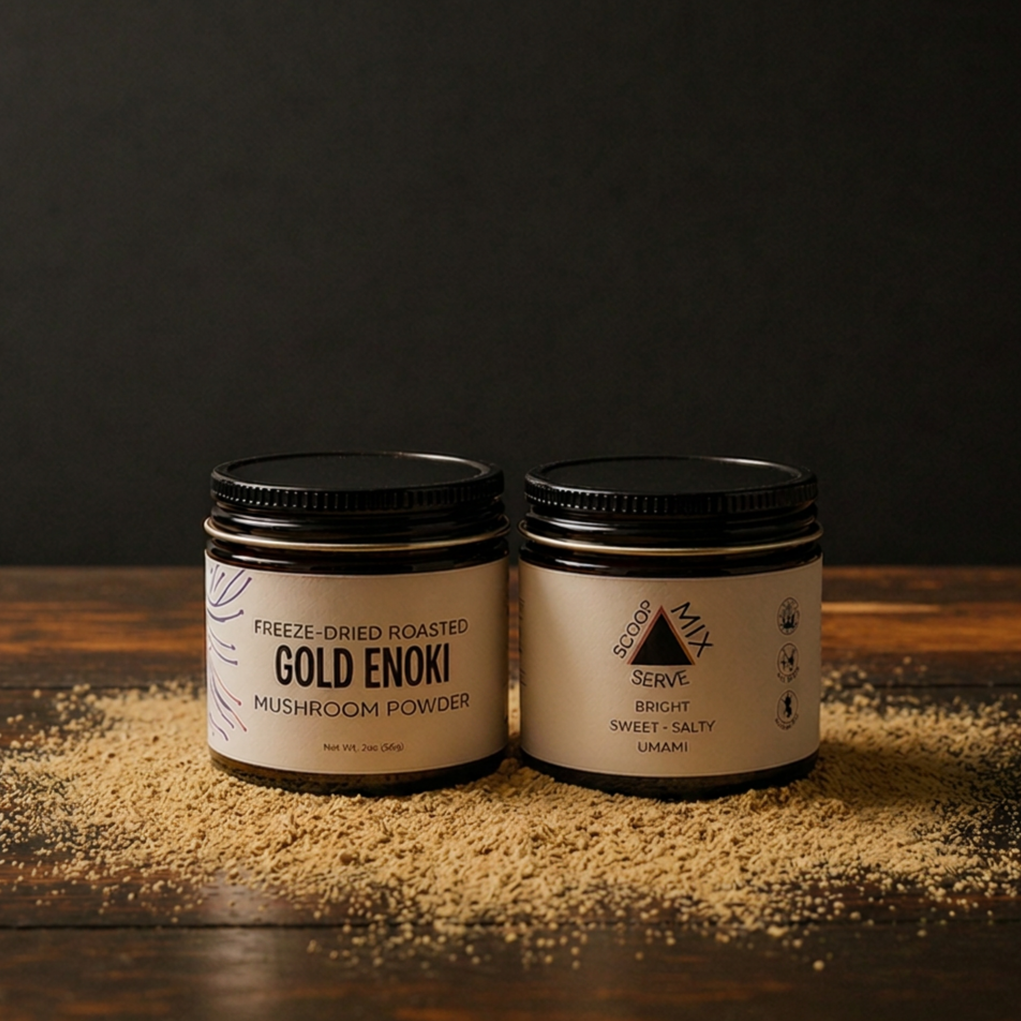 Roasted Gold Enoki Mushroom Powder