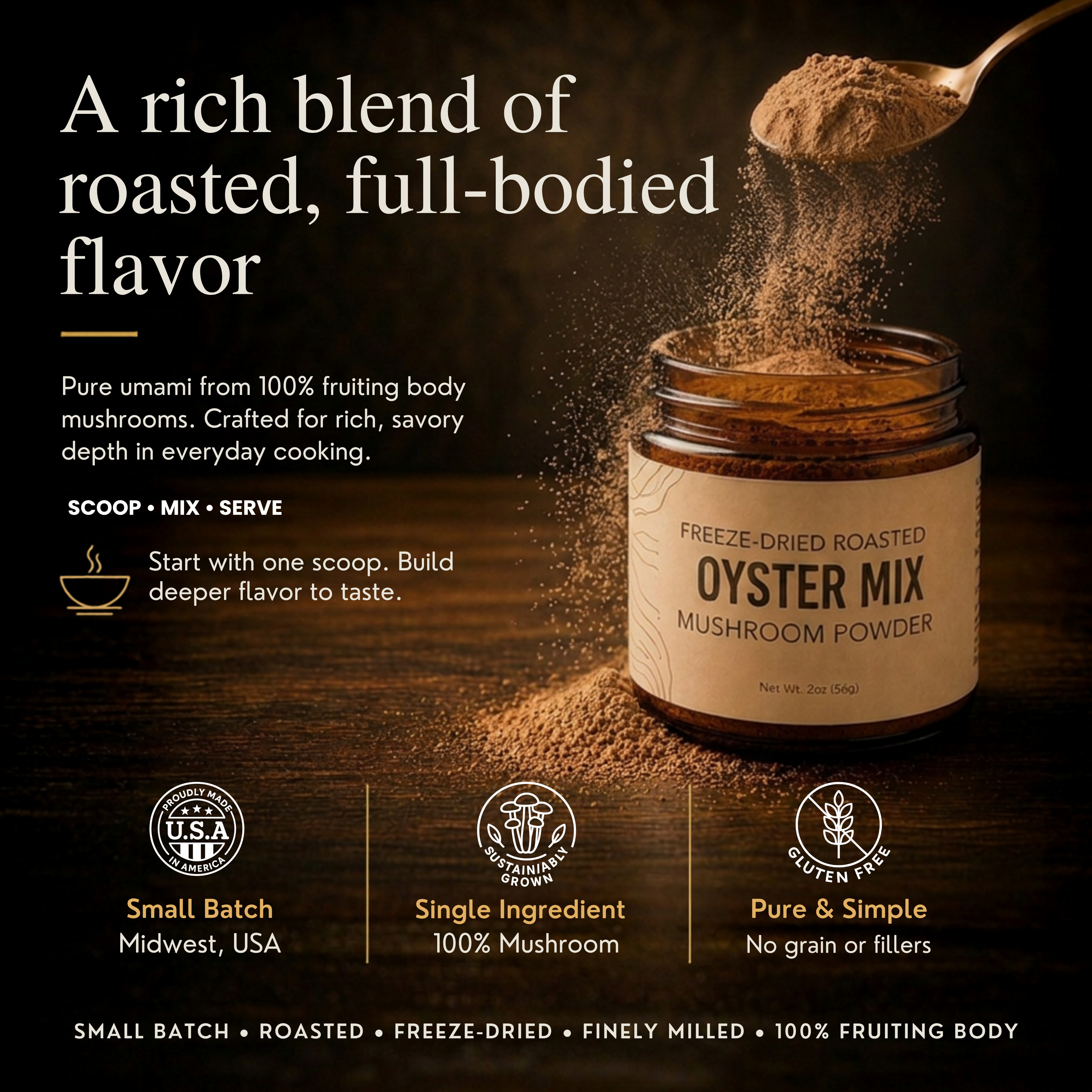 Roasted Oyster Mushroom Powder